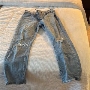 Levi's Wedgie Straight Leg Distressed Jeans